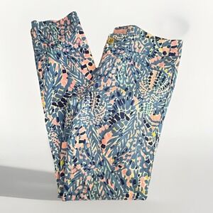 Lilly Pulitzer Kelly Skinny Ankle Pants Bennet Blue Feelin Beachy Tropical